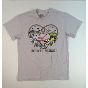 Powerpuff Girls Rodeo Girls Graphic T-Shirt Lavender Purple Western Size M